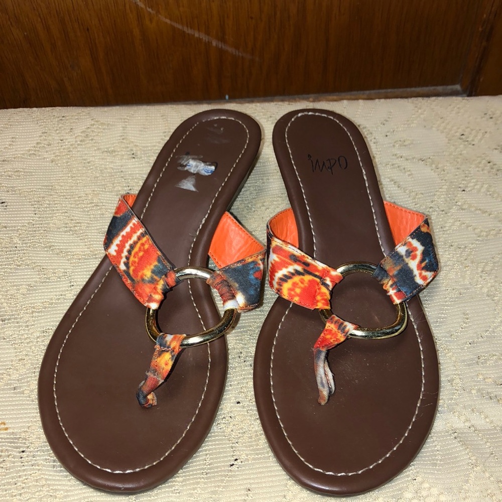 Impo Women’s Orange Yellow Blue Slip On Sandals